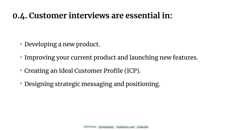 Course 0.4: Customer Interviews | How Customer Interviews Fit Into Your Marketing Process