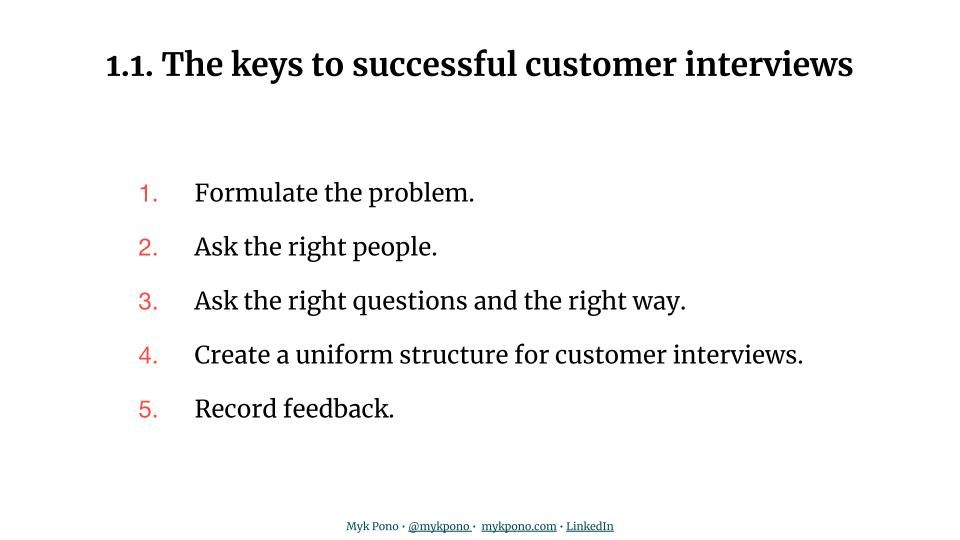 Course 1.1: Customer Interviews | The Key to Planning Successful Customer Interviews