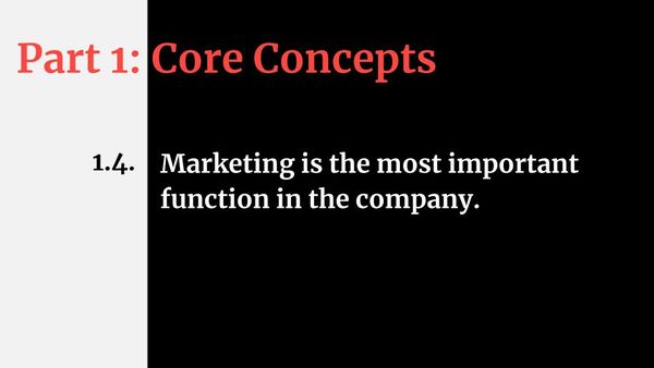 1.4. Marketing is the most important function in the company.