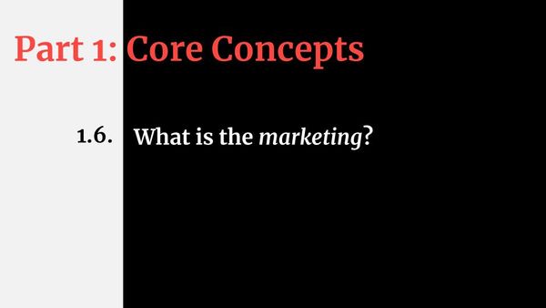 1.6. What is marketing?