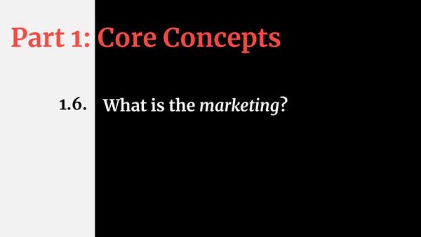 1.6. What is marketing?