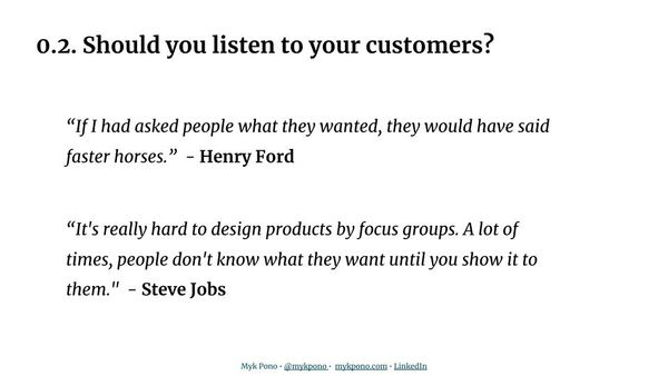 Course 0.2: Customer Interviews | Should You Listen To Your Customers?