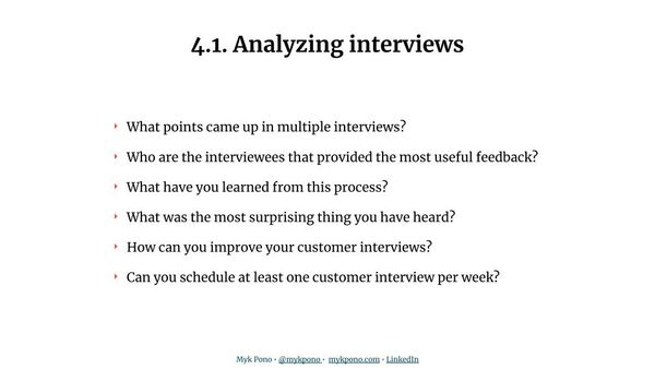 Course 4.1: Customer Interviews | Analyzing Your Customer Interview Data